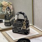 Dior Mini Lady D-Lite Bag Black  For Women 6.5in/17cm
