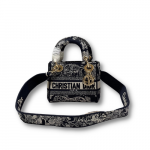 Dior Mini Lady D-Lite Bag Black  For Women 6.5in/17cm