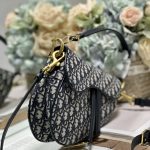 Dior Saddle Bag With Strap Blue Oblique Jacquard For Women 10in/25.5cm M0455CTZQ_M928