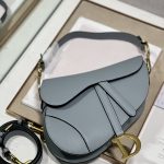 Christian Dior Saddle Bag With Strap Grey For Women 10in/25.5cm