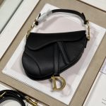 Christian Dior Mini Saddle Bag With Strap Black For Women 7.5in/19cm
