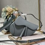 Christian Dior Saddle Bag With Strap Grey For Women 10in/25.5cm