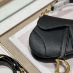 Christian Dior Mini Saddle Bag With Strap Black For Women 7.5in/19cm