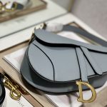 Christian Dior Saddle Bag With Strap Grey For Women 10in/25.5cm