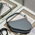 Christian Dior Saddle Bag With Strap Grey For Women 10in/25.5cm