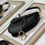 Christian Dior Mini Saddle Bag With Strap Black For Women 7.5in/19cm