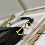 Christian Dior Mini Saddle Bag With Strap Black For Women 7.5in/19cm