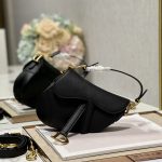 Christian Dior Mini Saddle Bag With Strap Black For Women 7.5in/19cm
