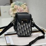 Dior Saddle Vertical Pouch With Strap Beige/Black For Women 8.5in/22cm 2ADCA446YKS_H27E