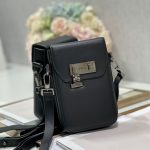 Dior Saddle Vertical Pouch With Strap Beige/Black For Women 8.5in/22cm 2ADCA446YKS_H27E
