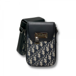 Dior Saddle Vertical Pouch With Strap Beige/Black For Women 8.5in/22cm 2ADCA446YKS_H27E