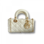 Christian Dior Small Lady D-Joy Bag White For Women 9in/22cm M0613ONGE_M030