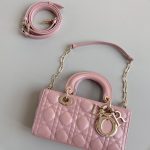 Christian Dior Small Lady D-Joy Bag Pink For Women 9in/22cm