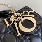 Christian Dior Small Lady D-Joy Bag Black For Women 9in/22cm