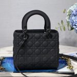 Dior Medium Lady Bag  Black/White/Beige/Grey For Women 9.5in/24cm M0565ONGE_M900