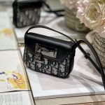Dior Lock Messenger Pouch Black/Beige For Women 4.5in/11cm