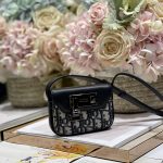 Dior Lock Messenger Pouch Black/Beige For Women 4.5in/11cm