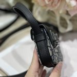 Dior Lock Messenger Pouch Black/Beige For Women 4.5in/11cm