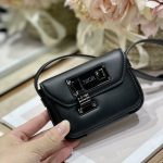 Dior Lock Messenger Pouch Black/Beige For Women 4.5in/11cm