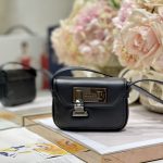 Dior Lock Messenger Pouch Black/Beige For Women 4.5in/11cm