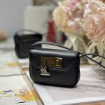 Dior Lock Messenger Pouch Black/Beige For Women 4.5in/11cm