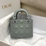 Christian Dior Mini Lady Bag Grey For Women 6.5in/17cm