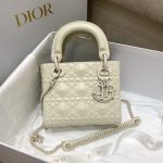 Christian Dior Mini Lady Bag White For Women 6.5in/17cm