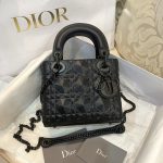 Christian Dior Mini Lady Bag Black For Women 6.5in/17cm M0505SLOI_M989