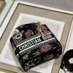 Dior Mini Lady D-Lite Bag White/Black For Women 6.5in/17cm