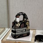 Dior Mini Lady D-Lite Bag White/Black For Women 6.5in/17cm