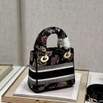 Dior Mini Lady D-Lite Bag White/Black For Women 6.5in/17cm