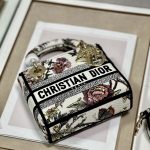 Dior Mini Lady D-Lite Bag White/Black For Women 6.5in/17cm