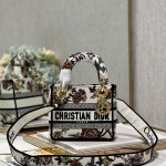 Dior Mini Lady D-Lite Bag White/Black For Women 6.5in/17cm