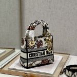 Dior Mini Lady D-Lite Bag White/Black For Women 6.5in/17cm