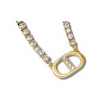 Dior Necklace Engraved Storage Gold For Women