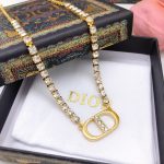 Dior Necklace Engraved Storage Gold For Women