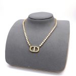 Dior Necklace Engraved Storage Gold For Women