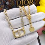 Dior Necklace Engraved Storage Gold For Women