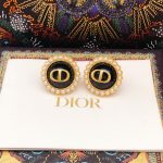 Dior Petit CD Stud Earrings Black For Women E1835PTCVE_D307