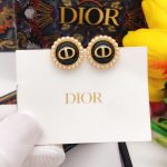 Dior Petit CD Stud Earrings Black For Women E1835PTCVE_D307