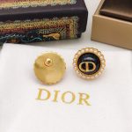 Dior Petit CD Stud Earrings Black For Women E1835PTCVE_D307
