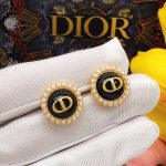 Dior Petit CD Stud Earrings Black For Women E1835PTCVE_D307