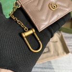 Gucci GG Marmont Keychain Wallet Beige For Women‎ 3.9 in/ 10 cm