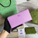 Gucci GG Marmont Zip Around Wallet Purple/ Blue For Women‎ 7.5 in/ 19 cm