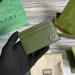 Gucci GG Marmont Card Case Green For Men 4.2in/11cm ‎‎‎657588 DJ20F 3352