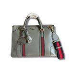 Gucci Large Bauletto Top Handle Bag With Double G Grey/Brown For Men 15.7in/40cm