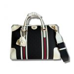 Gucci Large Bauletto Top Handle Bag With Double G White/Grey For Men 15.7in/40cm