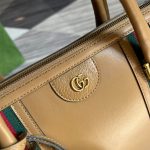 Gucci Large Bauletto Top Handle Bag With Double G Grey/Brown For Men 15.7in/40cm