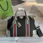 Gucci Large Bauletto Top Handle Bag With Double G White/Grey For Men 15.7in/40cm
