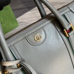 Gucci Large Bauletto Top Handle Bag With Double G Grey/Brown For Men 15.7in/40cm